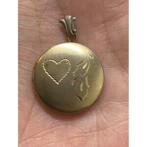 Vintage Gold Filled Locket Round Engraved